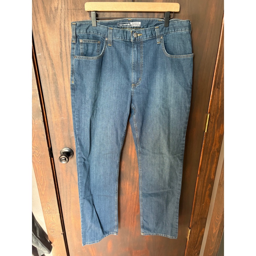 Carhartt Rugged Flex Relaxed Fit 5-Pocket Jeans BD2804-M Mens 36x32 Blue Denim